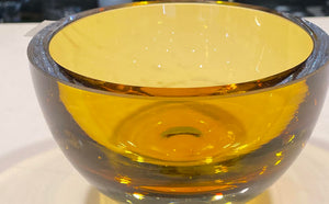 Yellow glass bowl