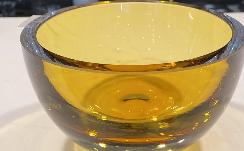 Yellow glass bowl